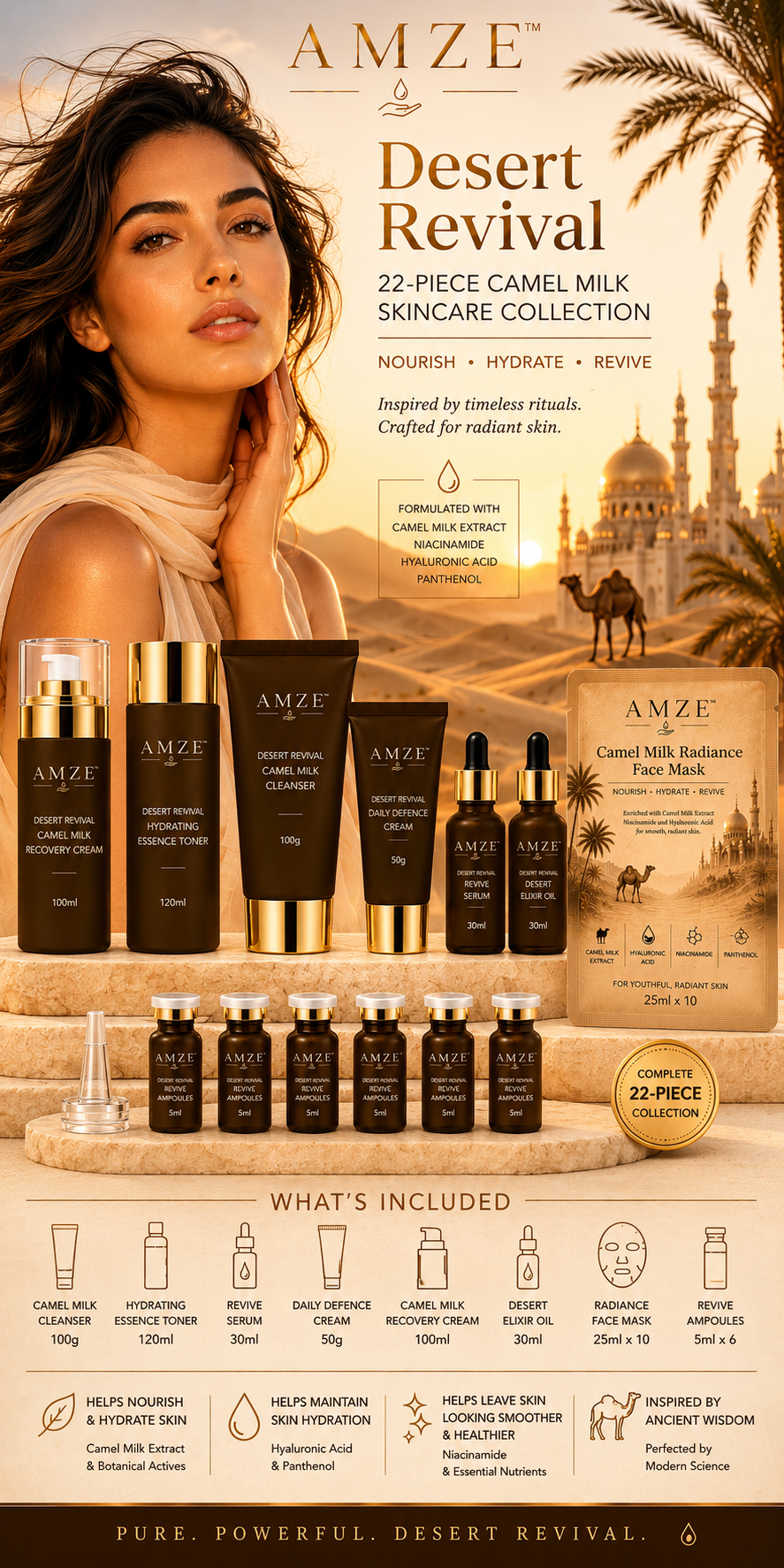Desert Revival 22-Piece Camel Milk Skincare Collection