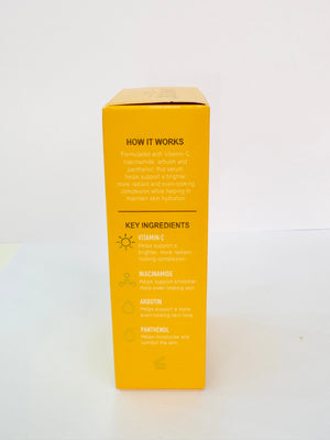 AMZE Brightening Serum 30 ml – packaging key ingredients and formula information